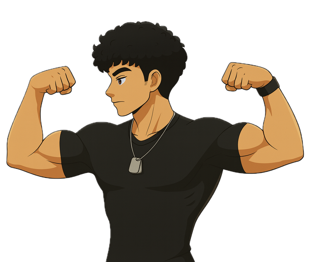 side bicep pose background removed
